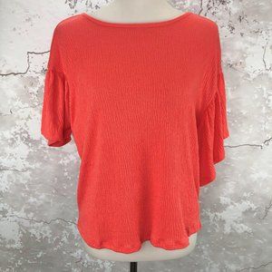Tex Sixty Sherman Nordstrom Ruffled Sleeve Top L NWT